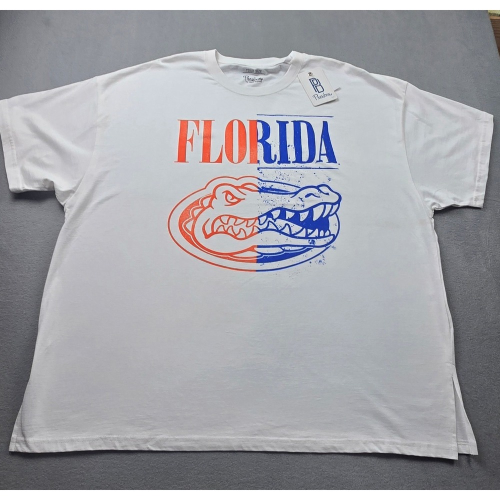 Pressbox Florida Gators White Split Graphic oversized T-Shirt OS 61900SLD‎ NEW